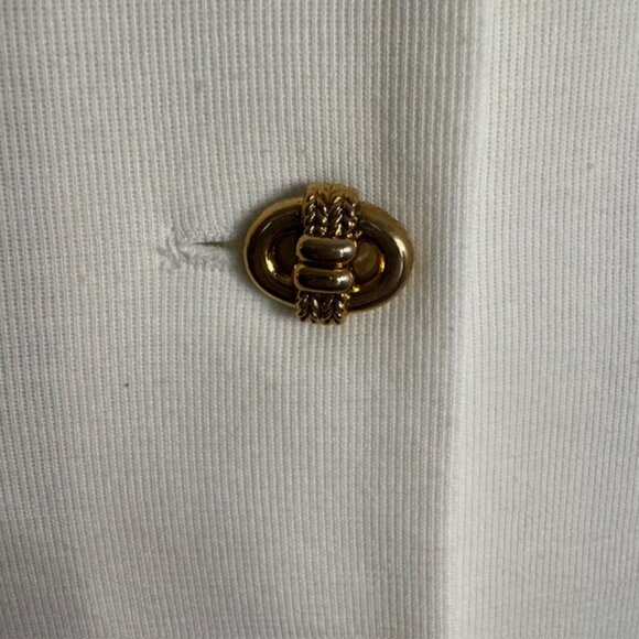 Vintage All That Jazz White Gold Button Dress Size 9/10 - Picture 5 of 7